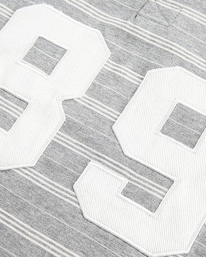 Retro letter lapel striped long sleeves