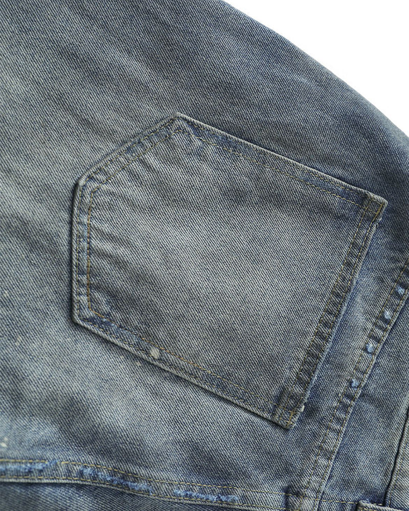 Vintage distressed straight jeans