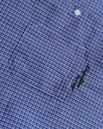 Embroidered plaid long-sleeved shirt