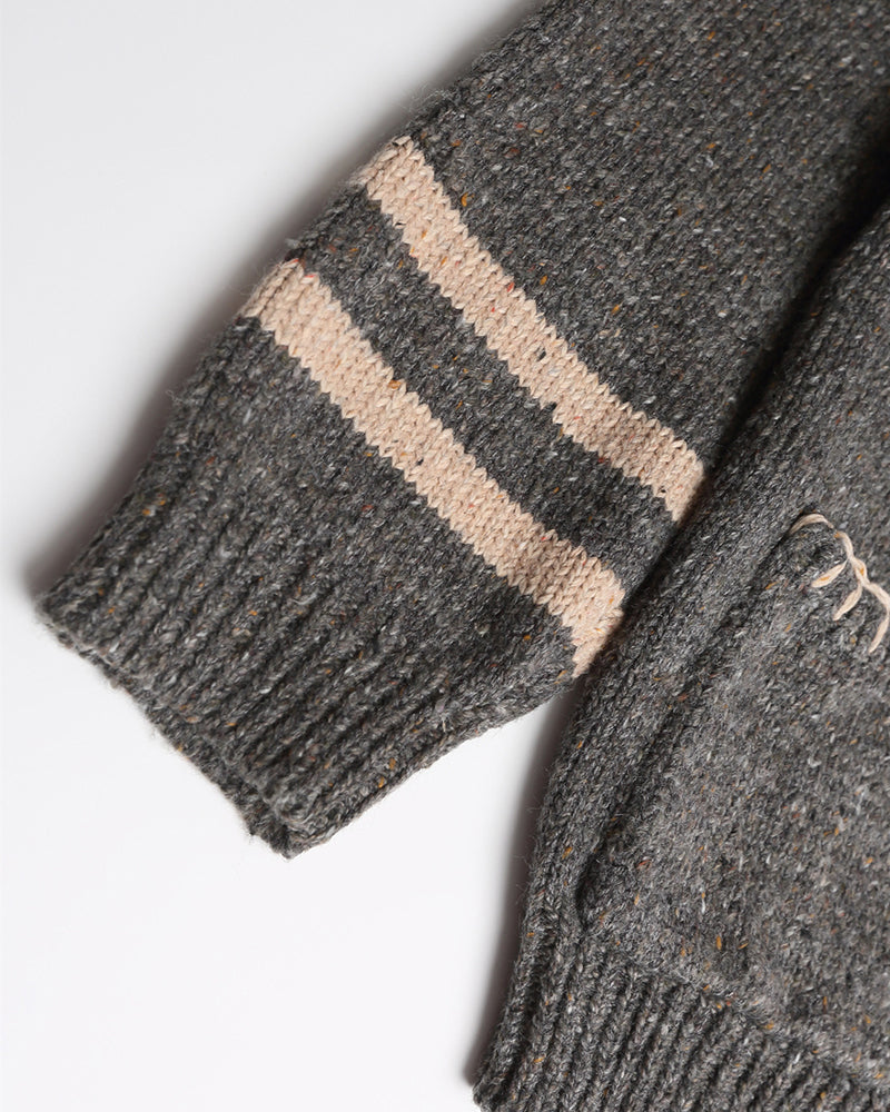 Embroidered duffle button sweater jacket