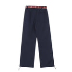 Vintage long belted casual trousers