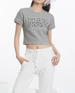 Letter embroidered short sleeves