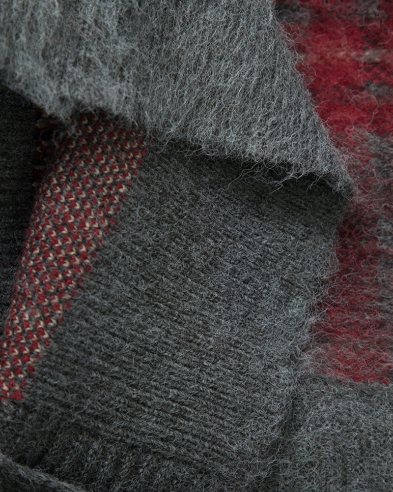 Plaid lapel short jacket