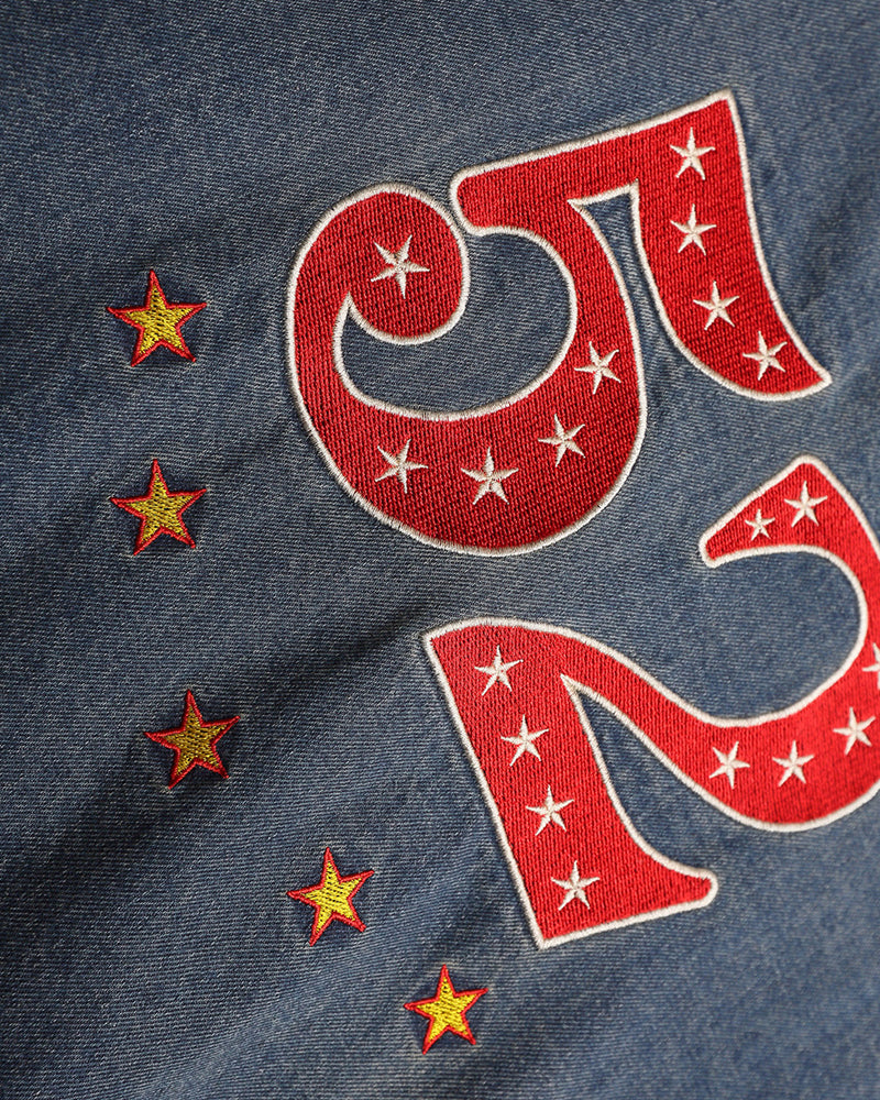 復古水洗刺綉牛仔衛衣