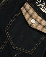 Patchwork plaid embroidered coat