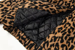 Retro leopard print hooded cotton jacket