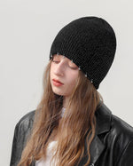 針織挂珠裝飾包頭帽