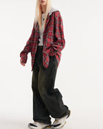 Paneled Check Hooded Shirt