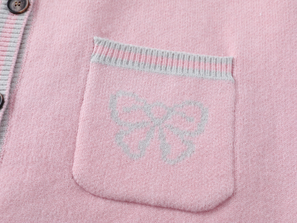 復古拼色針織毛衣