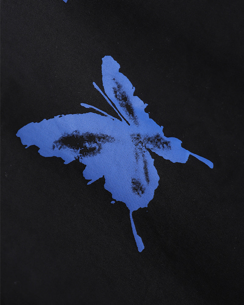 Vintage butterfly print long-sleeved shirt