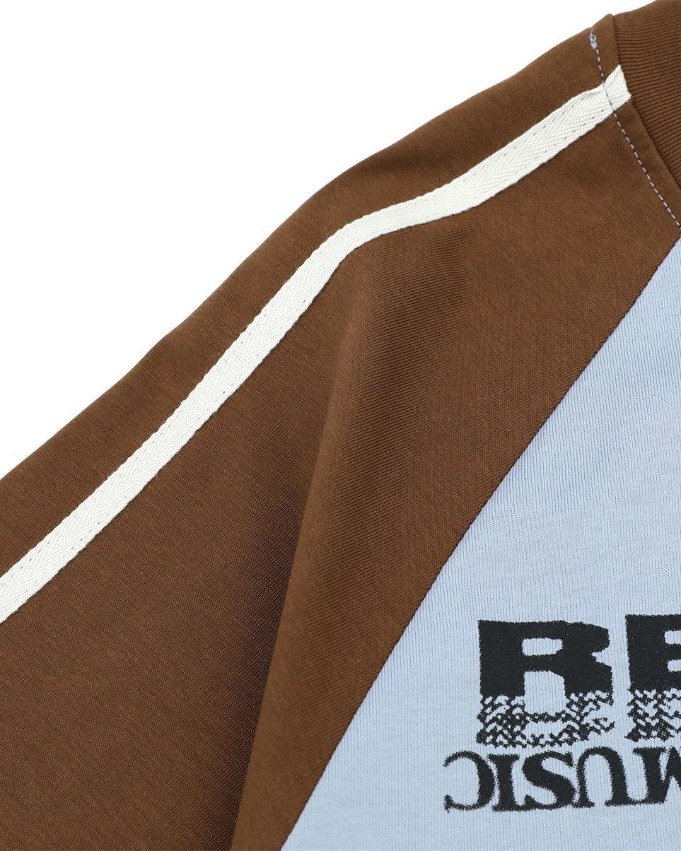 레트로 콘트라스트 프린트 반소매