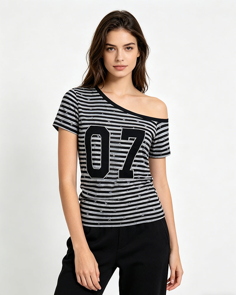 레트로 스트라이프 반팔