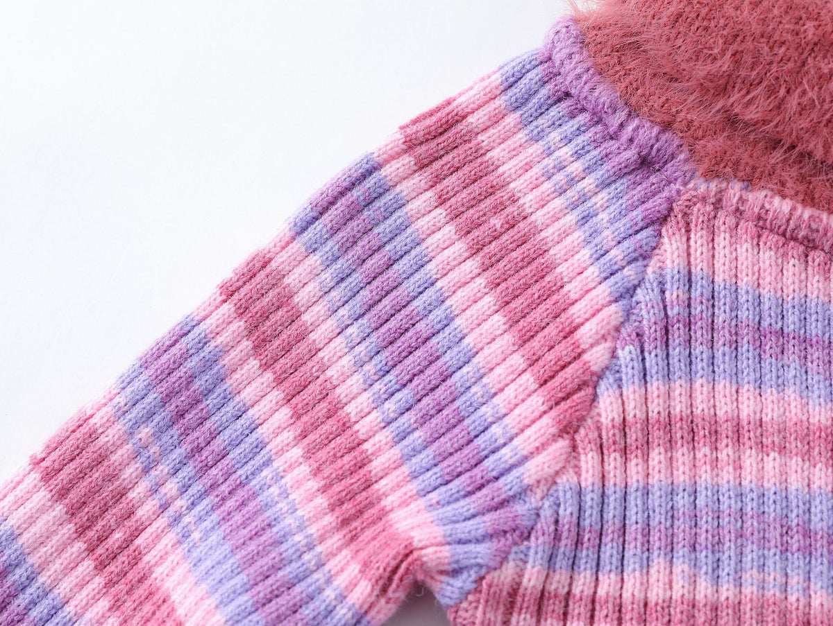 Retro striped knitted long sleeves (women's style)