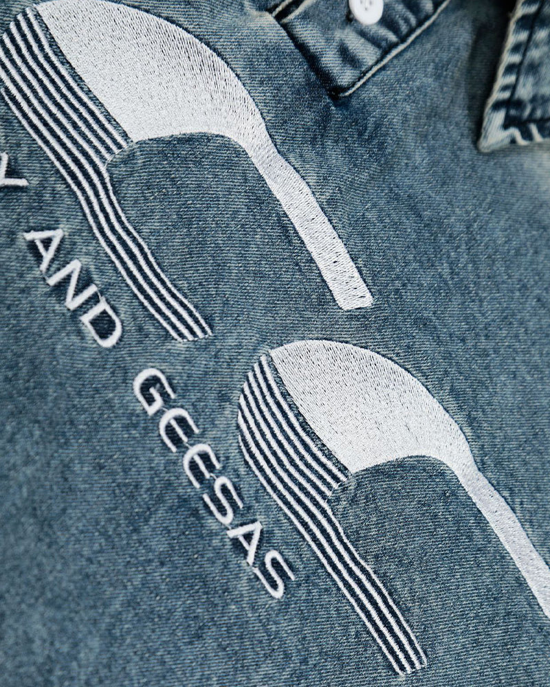 빈티지 루즈 데님 반팔