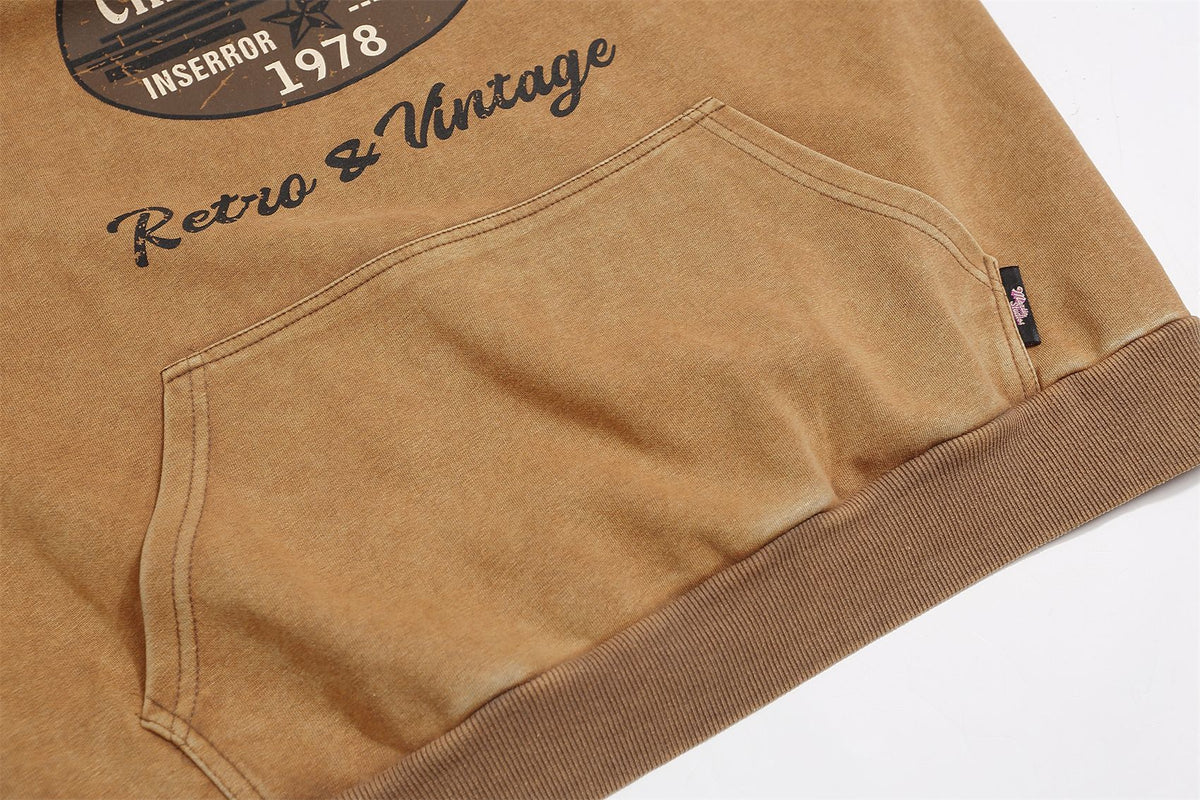 레트로 디스트레스드 폴로 스웨트셔츠