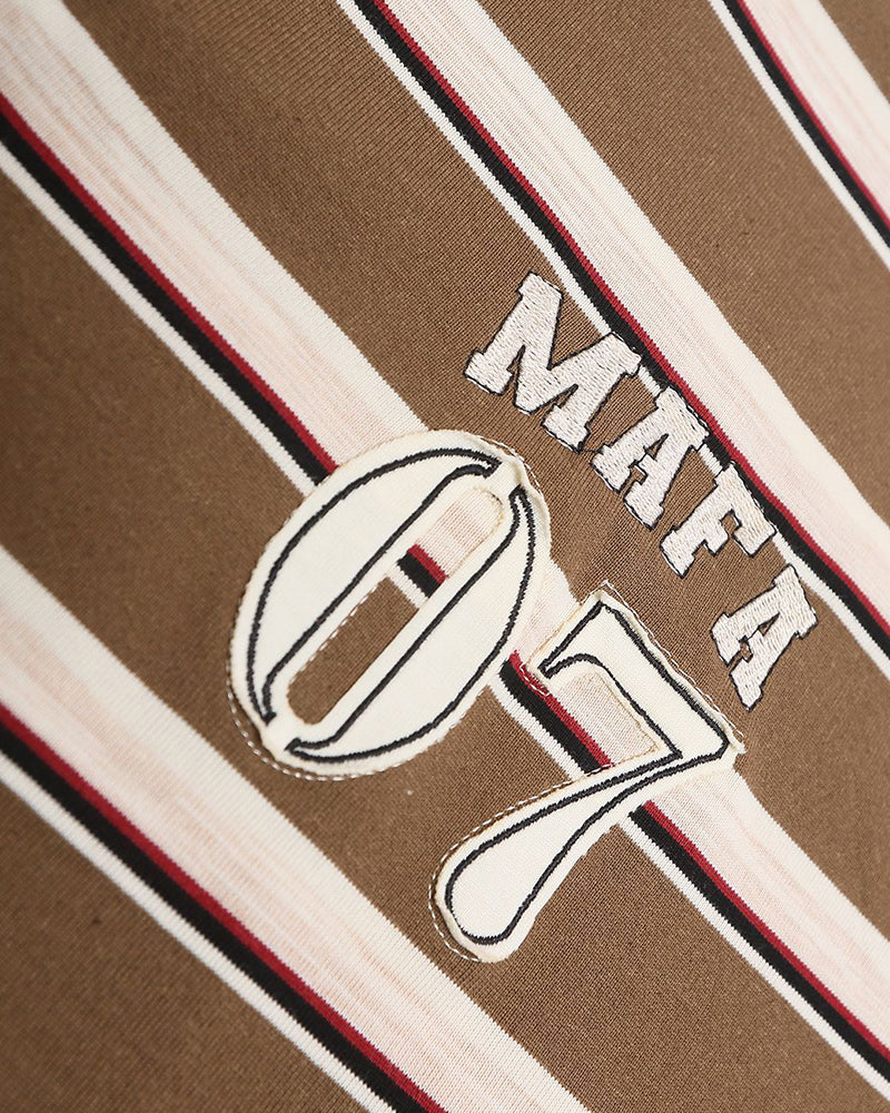 레트로 자수 스트라이프 반팔