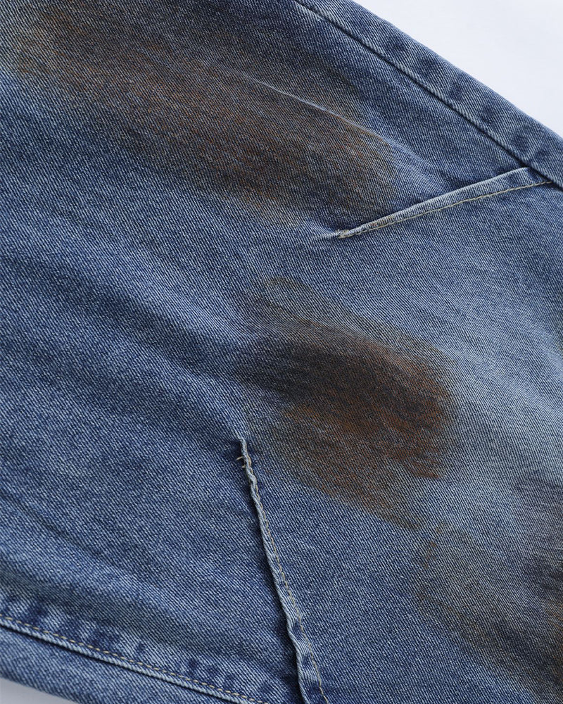 做舊休閑牛仔褲