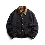 Patchwork lapel coat