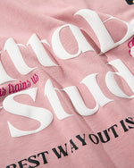 콘트라스트 컬러 캐주얼 프린트 반팔