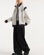 撞色學院風立領外套