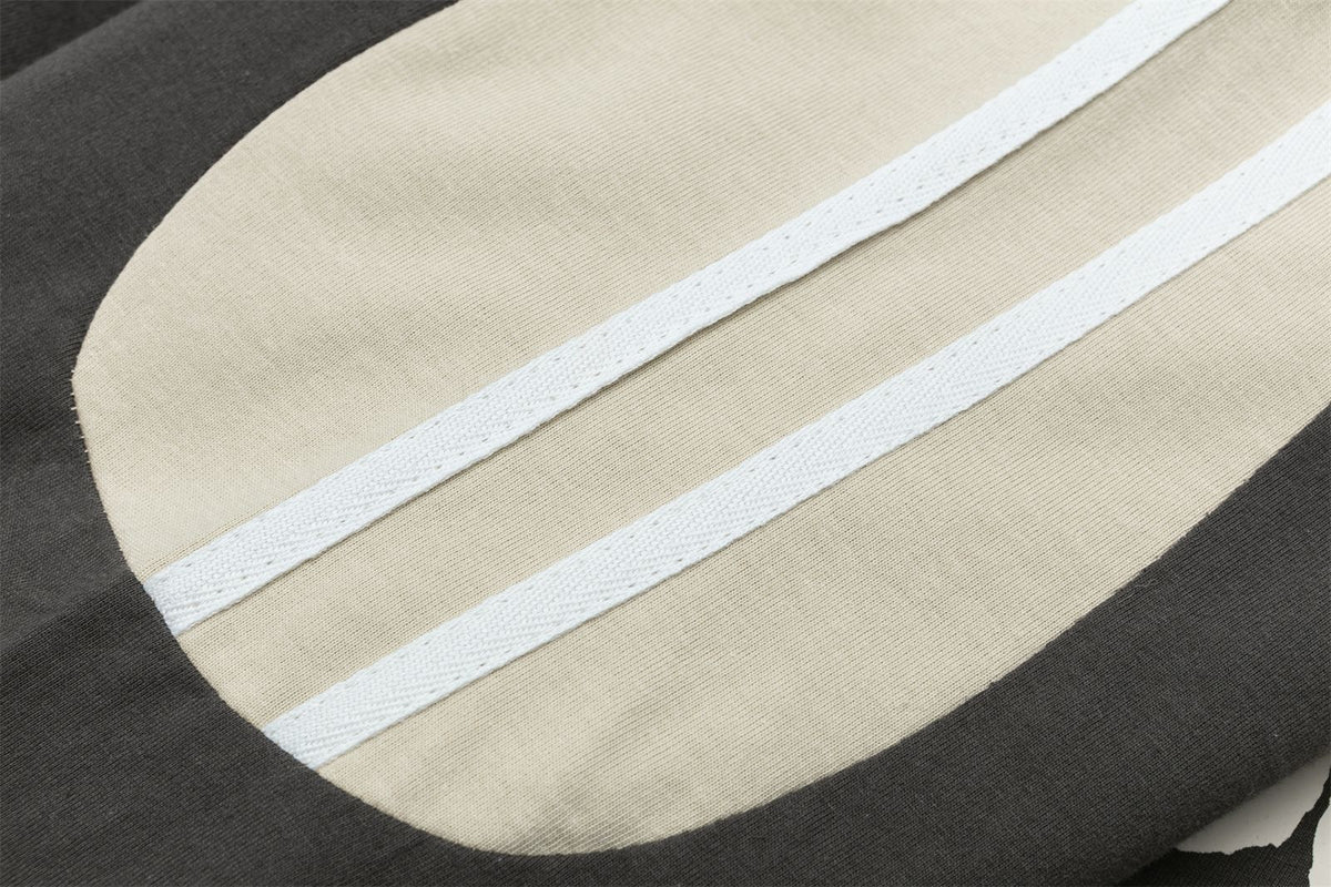 레트로한 배색 패치워크 반소매