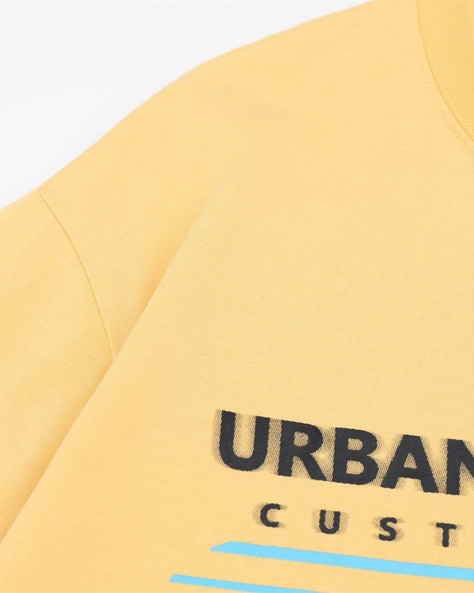 Retro letter print short sleeves