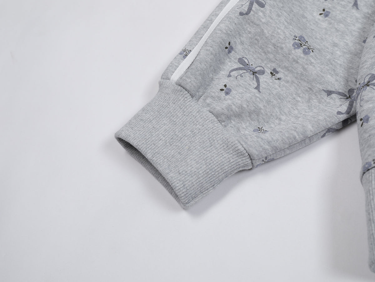 Retro cute embroidered hooded sweatshirt