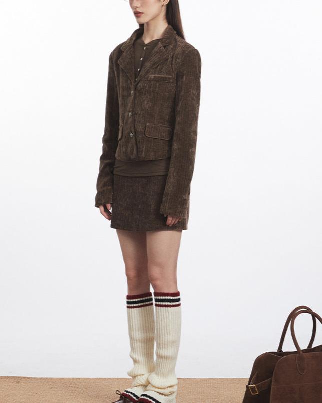 Retro woolen short jacket (women)