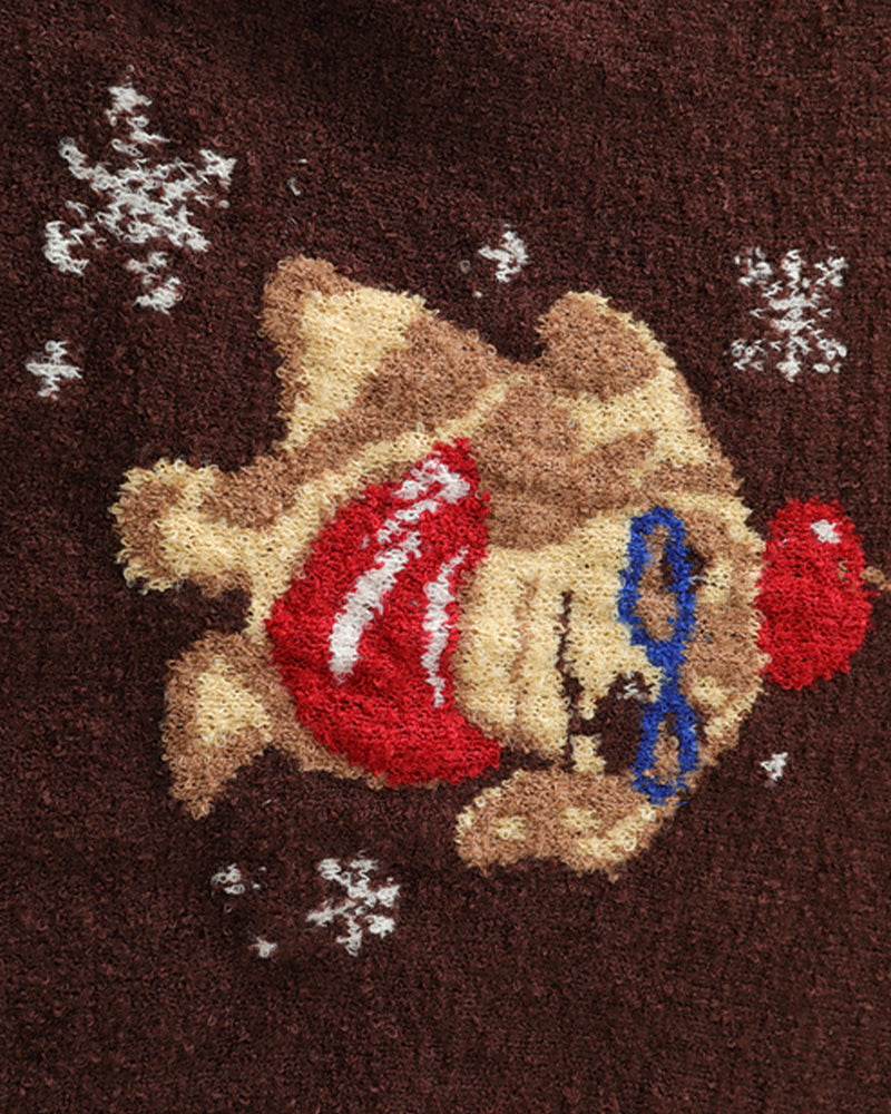 Retro puppy knit sweater