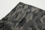Washed camouflage cargo shorts