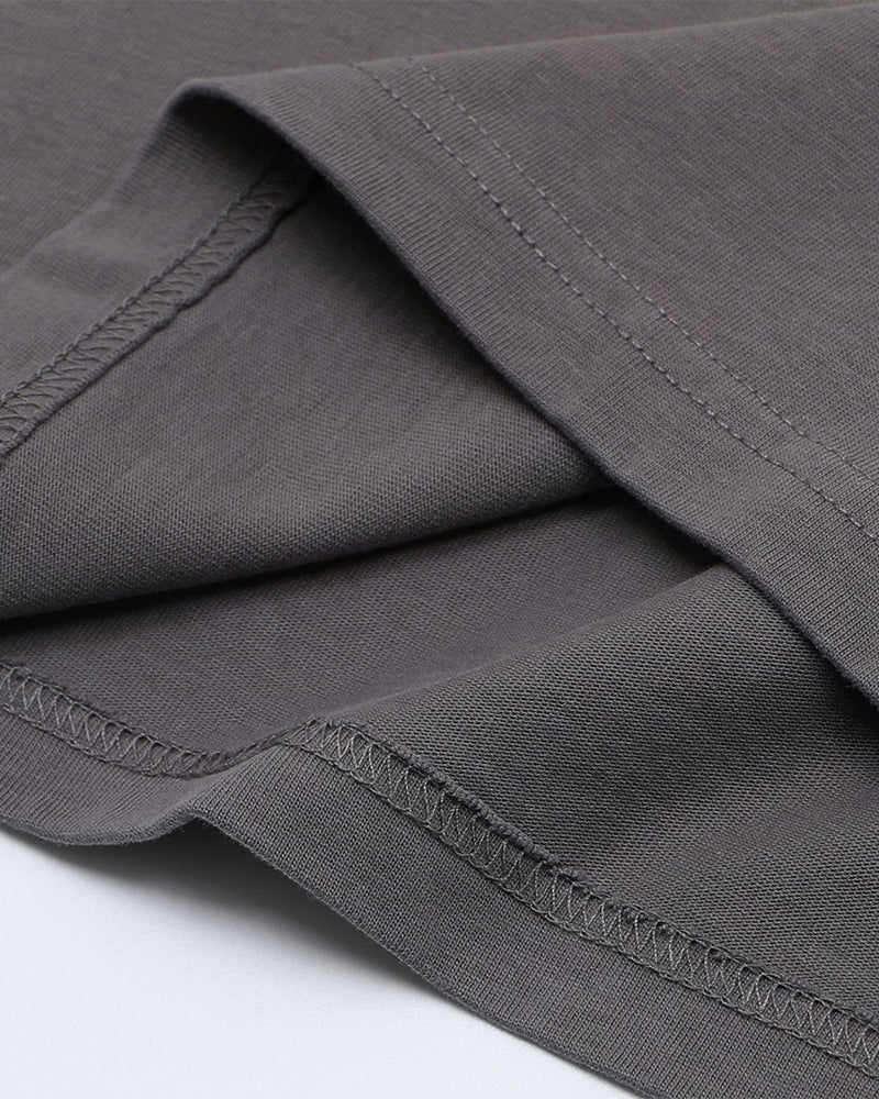 레트로 프린트 라운드넥 반팔