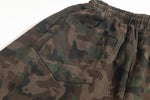 Retro washed distressed camouflage pants