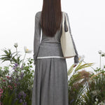 Preppy style fake two-piece top (women's style)