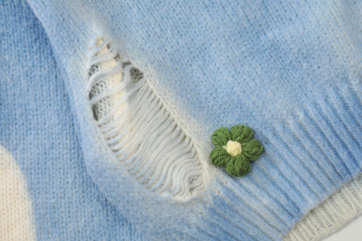 休閑刺綉水洗短款毛衣(女款)