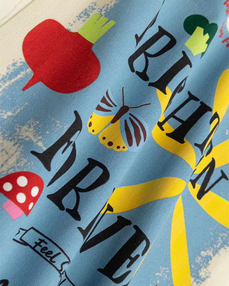 레트로 레터 프린트 반소매