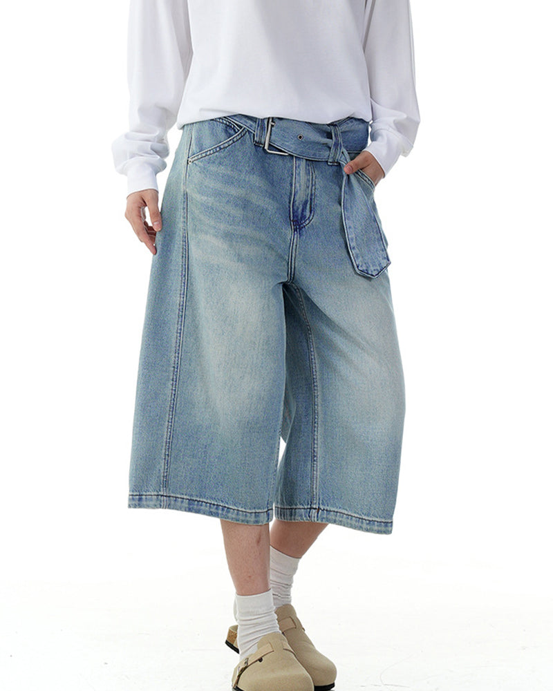 Retro washed all-match shorts