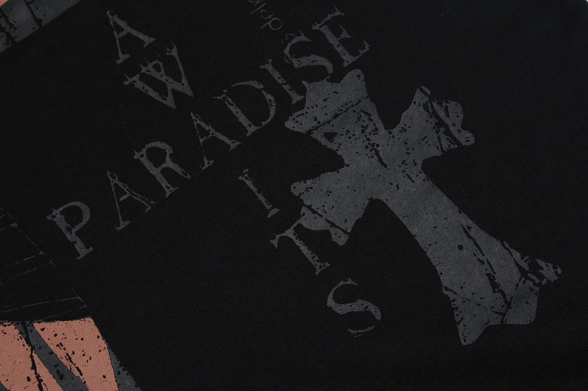 American retro cross print short sleeves