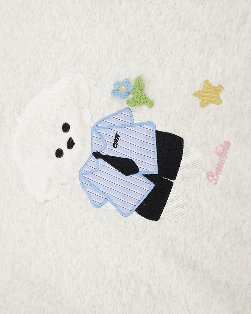 Bear embroidered two-piece sweatshirt