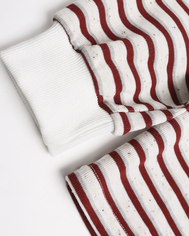 Striped embroidered polo long sleeves