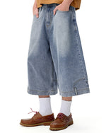 Structured Washed Capri Pants