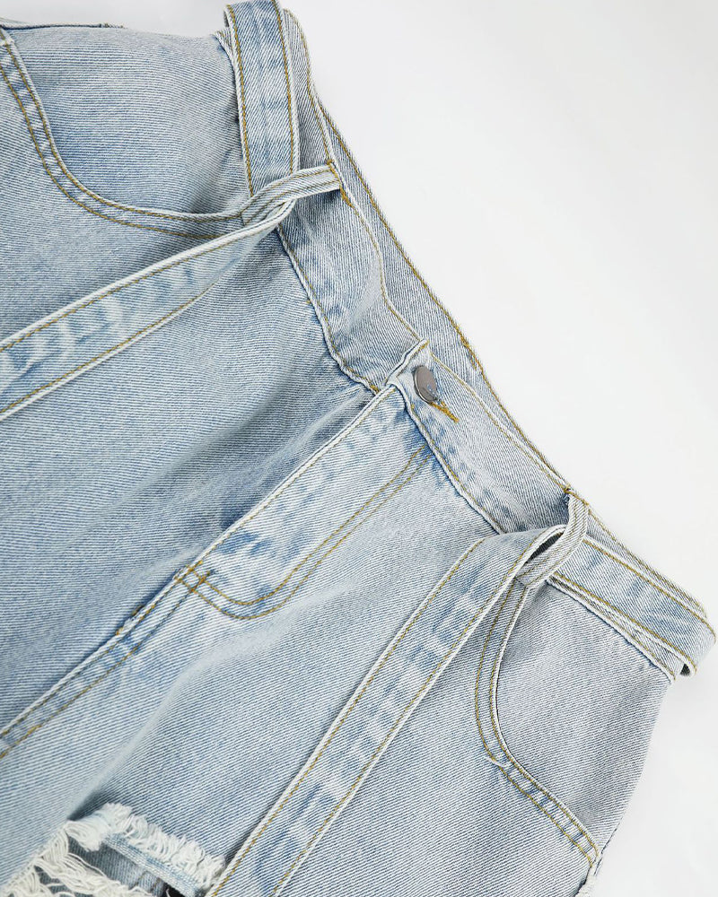 Ripped and frayed jeans