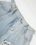 Ripped and frayed jeans