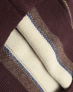 embroidered striped crew neck sweater