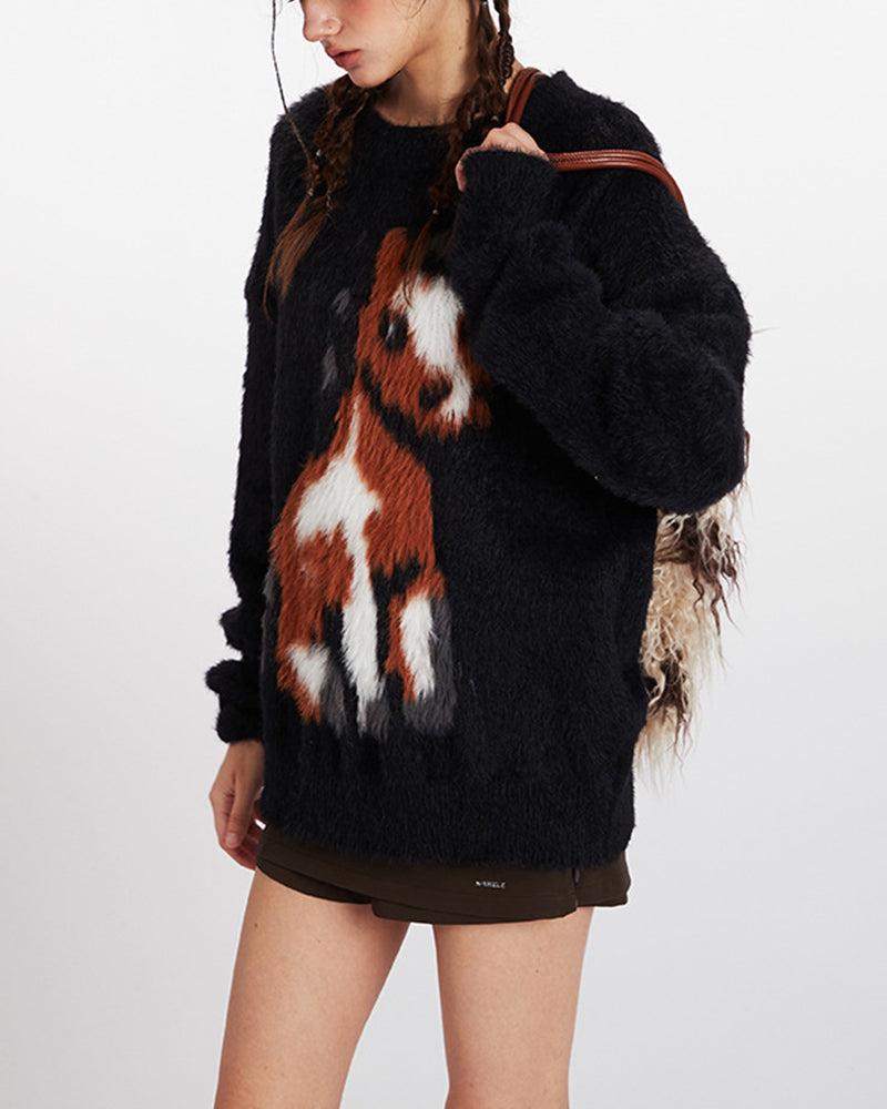 크루넥 풀오버 스웨터