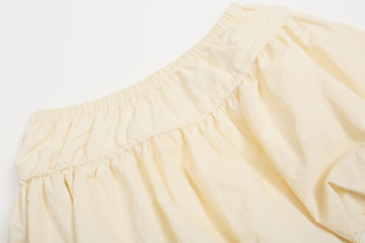 Sporty drawstring bud skirt