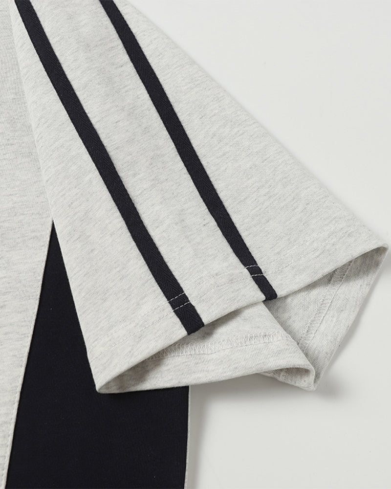 Contrast color loose short sleeves