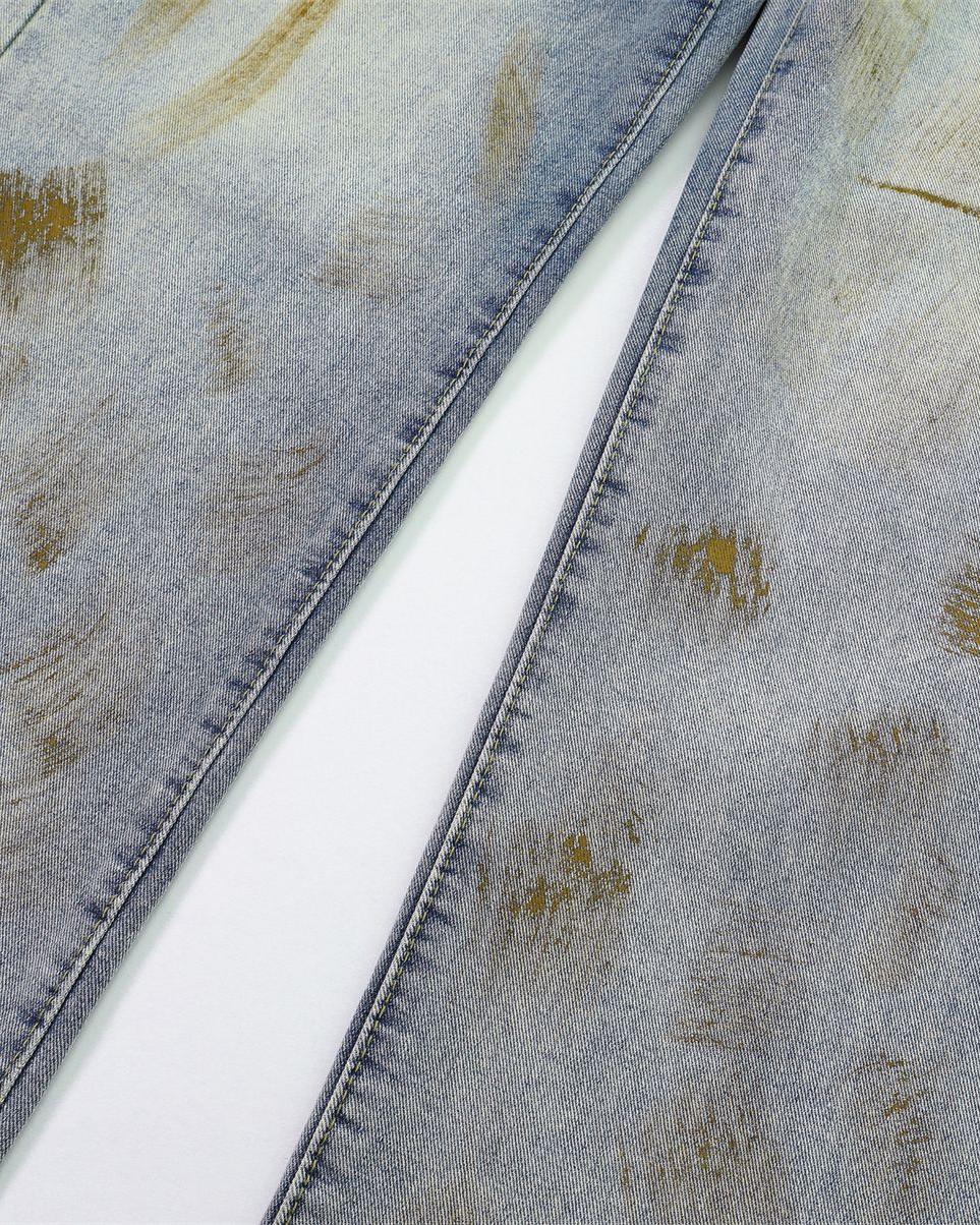 休閑直筒牛仔褲