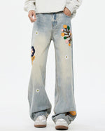 復古牛仔直筒長褲