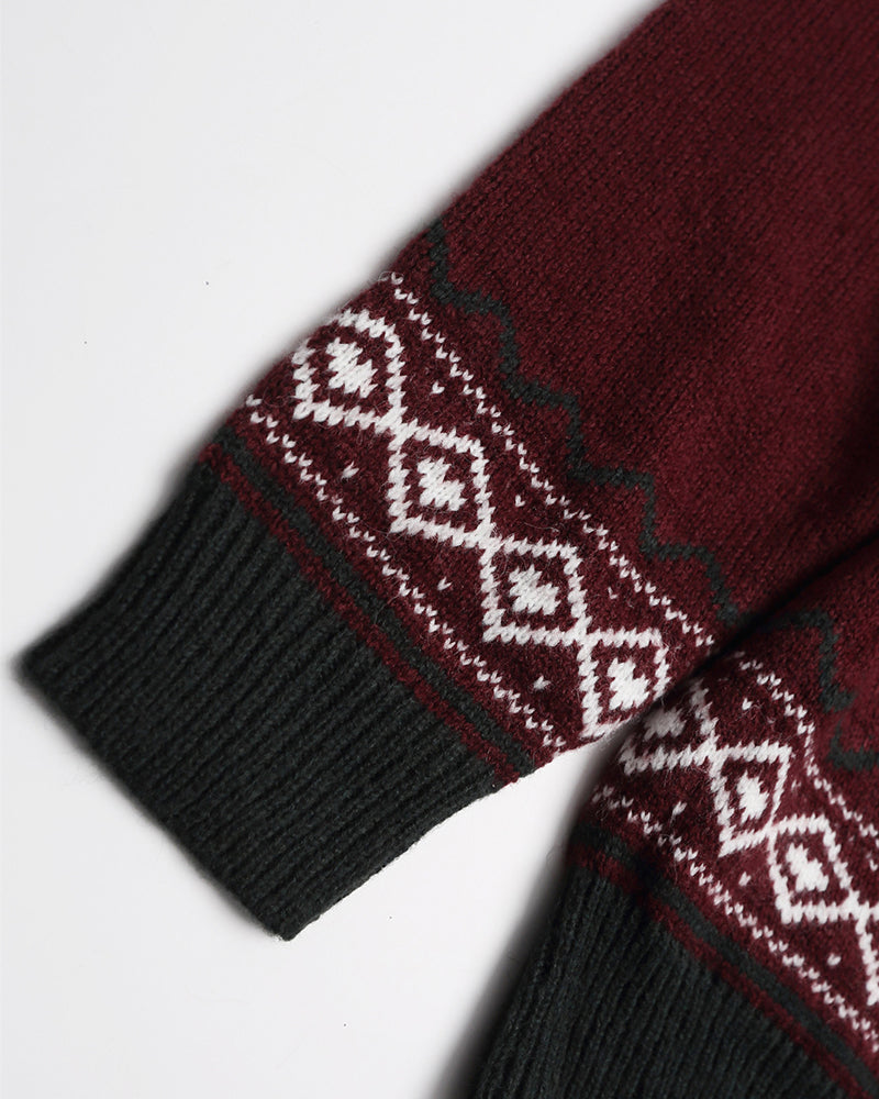 Vintage jacquard cardigan sweater