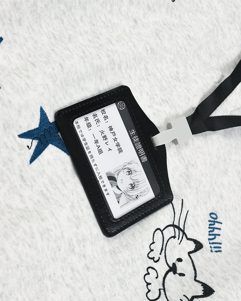 Cute cat embroidery fake two-piece sweatshirt